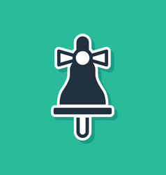 Blue Merry Christmas Ringing Bell Icon Isolated