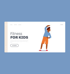 Fitness For Kids Landing Page Template Boy Doing