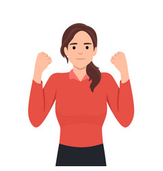 Winning Gesture Of Happy Confident Woman