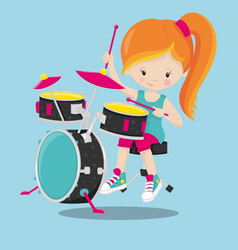 Girl Rock Band Orange Drummer 05