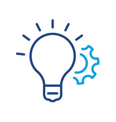 Lightbulb And Gear Idea Concept Line Icon