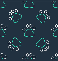 Line Bear Paw Footprint Icon Isolated Seamless