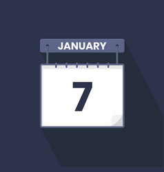 7th January Calendar Icon January 7 Calendar Date