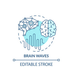 Brain Waves Turquoise Concept Icon