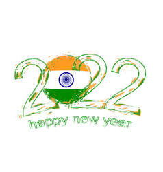 Happy New 2022 Year With Flag Of India