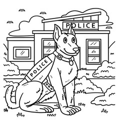 Police Dog Coloring Page For Kids