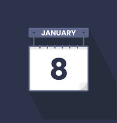 8th January Calendar Icon January 8 Calendar Date