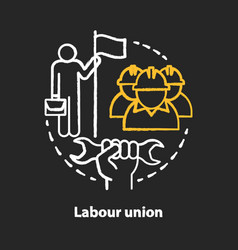 Labour Union Chalk Concept Icon Employee Rights