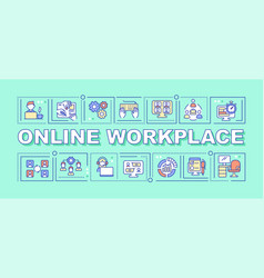 Online Workplace Word Concepts Mint Banner