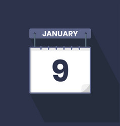 9th January Calendar Icon January 9 Calendar Date