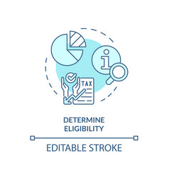 Determine Eligibility Soft Blue Concept Icon