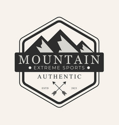 Mountain Outdoor Sport Line Art Logo Design