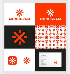 Orange X Monogram Snowflake Corporate Identity