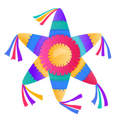 Colorful Pinata Mexican Festive Paper Star Shape