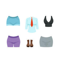 Different Female Clothes And Attire With Shorts