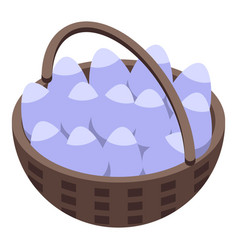 Full Basket Of Eggs Icon Isometric Chicken