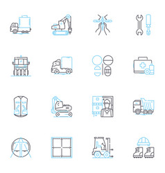 Suburban Sprawl Linear Icons Set Sprawl