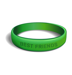 Best Friends Green Plastic Wristband