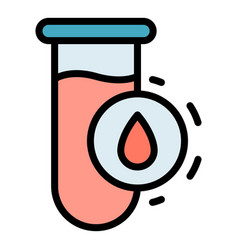 Blood Test Tube Icon Flat