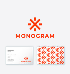 Orange X Monogram Snowflake Business Card