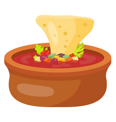 Salsa Bowl Traditional Mexican Dip Sauce Cartoon