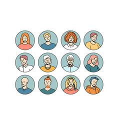 Set Of Diverse People Avatars