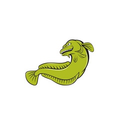 Burbot Fish Angry Cartoon