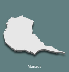 3d Isometric Map Of Manaus Is A City Of Brazil