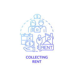 Collecting Rent Blue Gradient Concept Icon