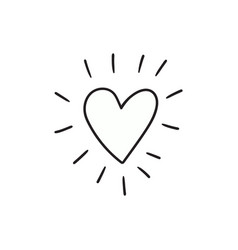 Hand Drawn Outline With Heart Love Doodle Icon