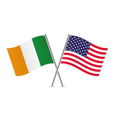 Ireland And America Crossed Flags