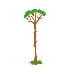 Tall Dinosaur Age Tree Flat Style