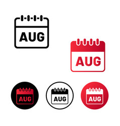 Abstract August Month Icon