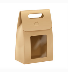 Brown Paper Bag With Clear Window Realistic