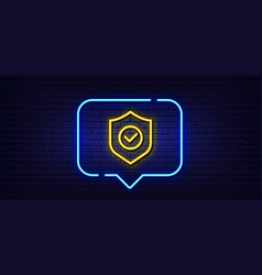 Security Shield Line Icon Cyber Defence Sign