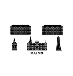 Sweden Malmo Flat Travel Skyline Set