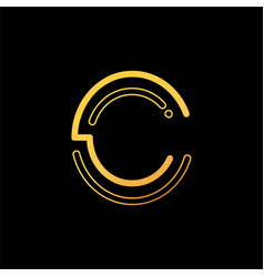 Letter C Logo Initial Design Line Art