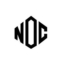 Noc Letter Logo Design With Polygon Shape