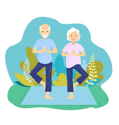 A Senior Couple Doing Yoga