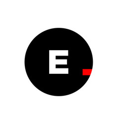 E Brand Name Icon With Red Line