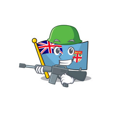 Flag Fiji Isolated In Army Mascot