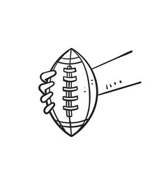 Hand Drawn Doodle Holding American Football