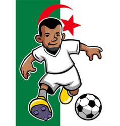 Algeria Soccer Player With Flag Background