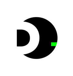 D Brand Name Icon With Red Dot