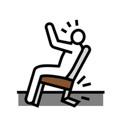 Fall Chair Man Accident Color Icon