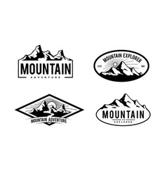 Mountain Set Logo Hand Drawn