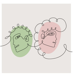 80s Abstract Man And Woman By One Line