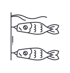 Carp Flag Icon Linear Isolated Thin