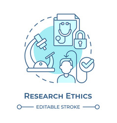 Research Ethics Soft Blue Concept Icon