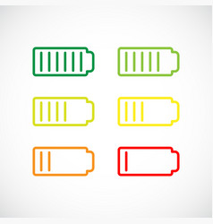 Set Of Battery With Different Level Of Charge